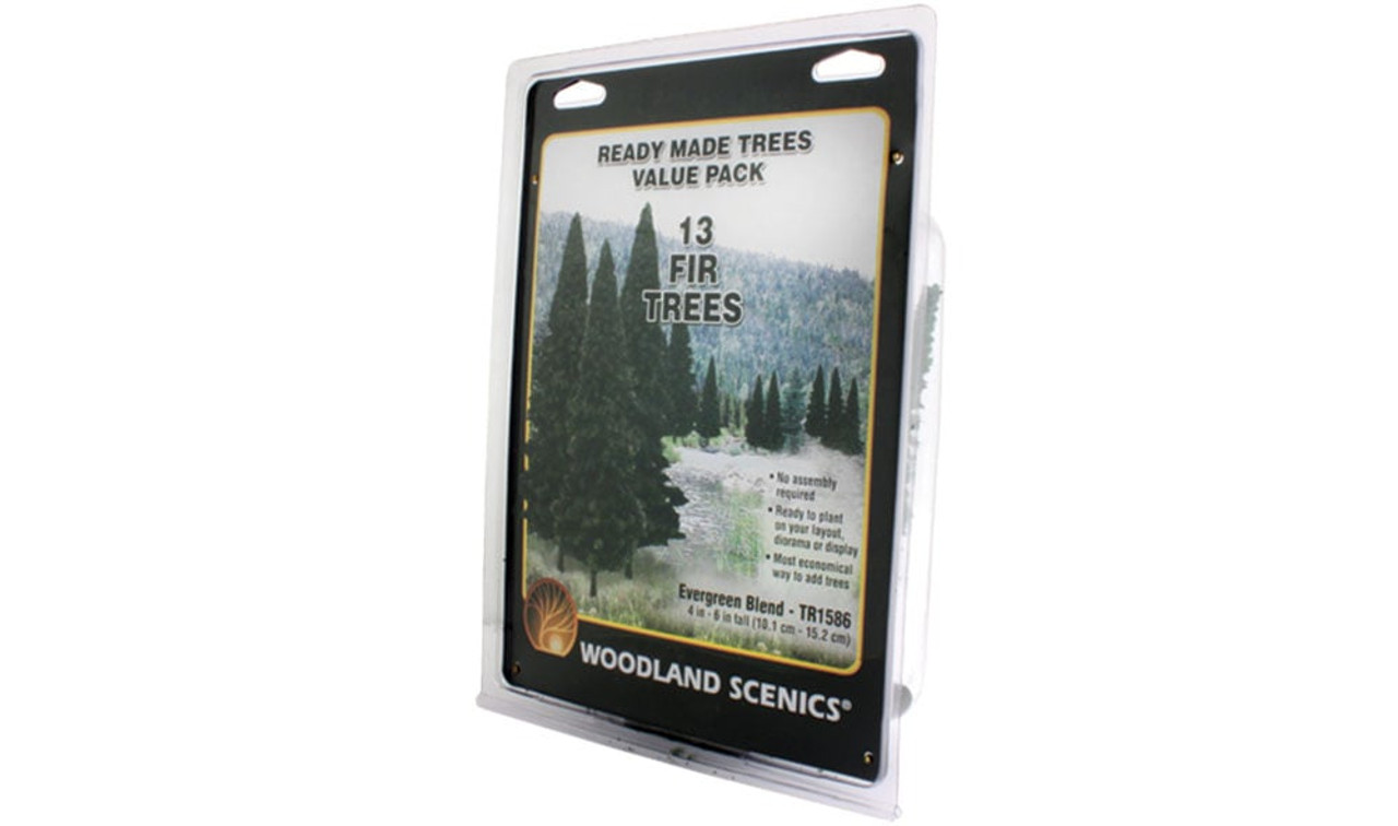 Woodland Scenics TR1586 Ready Made Realistic Trees - Evergreen Blend - 13/pkg Box