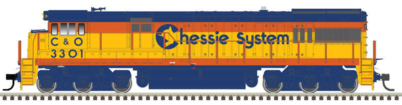 Atlas 10 003 902 HO U30C Phase 1 Locomotive - Chessie System #3302 Silver Series
