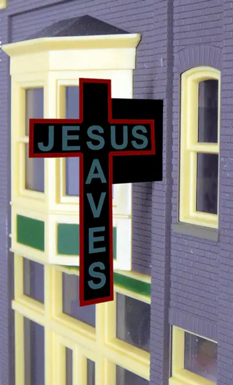 Miller Engineering 9072 Ho/N Small Jesus Saves Vertical Sign