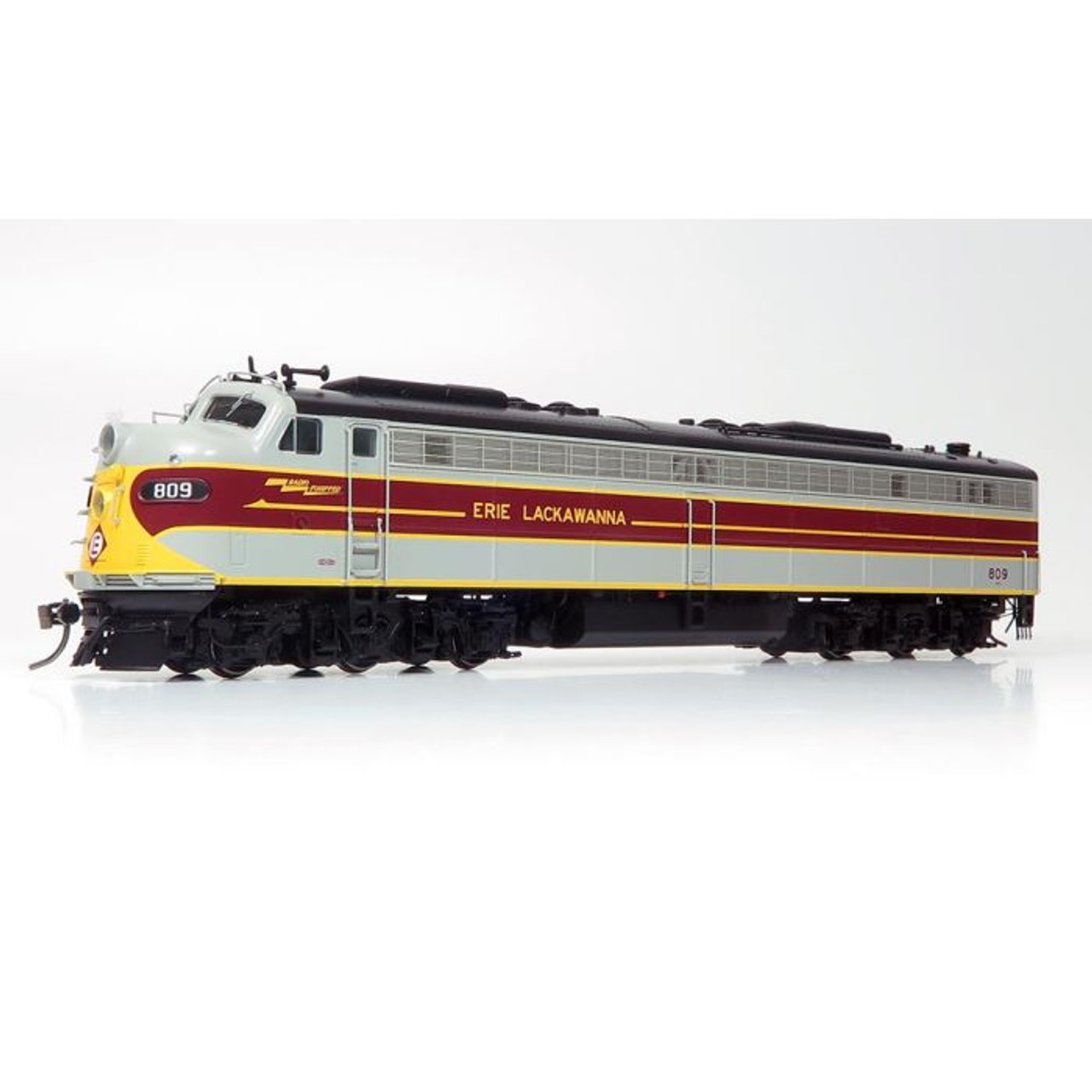 Rapido 028518 HO EMD E8A Locomotive DC/DCC/Sound - Erie Lackawanna - Grey and Maroon #809