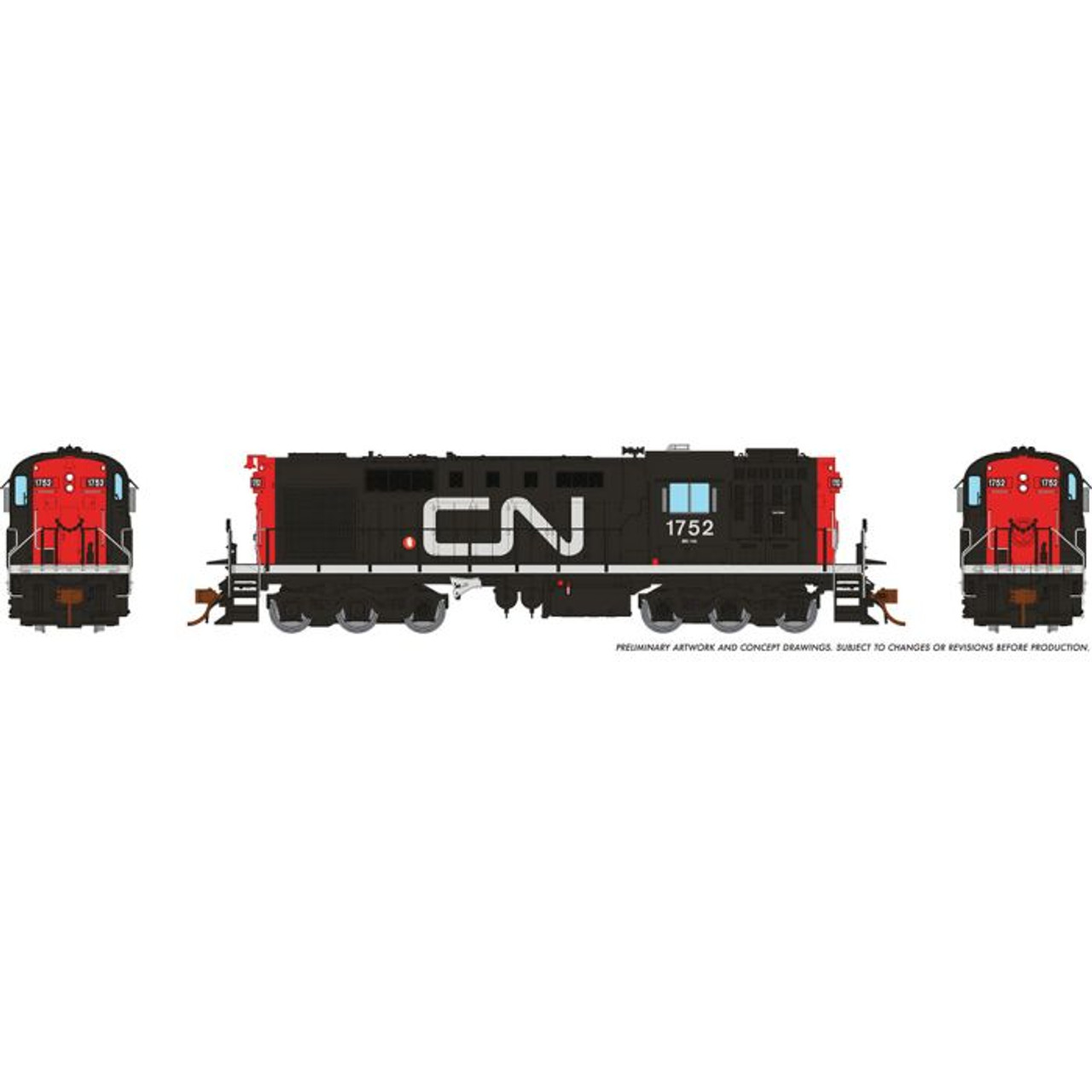 Rapido 032550 HO RSC-14 Locomotive DC/DCC w/Sound- Canadian National - Noodle #1752