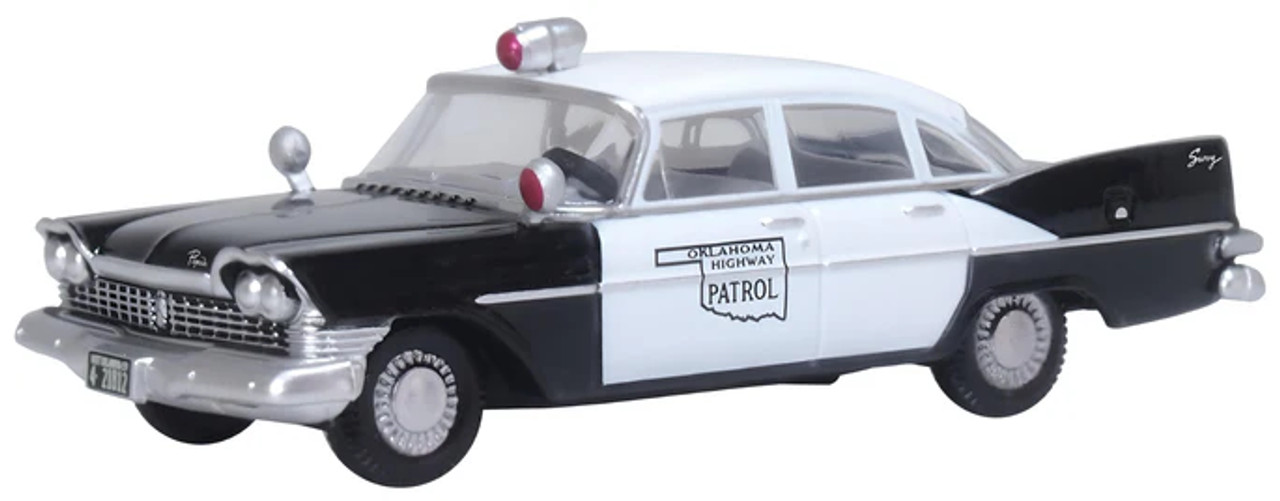 Oxford Diecast 87PS59001 Ho 1959 Plymouth Savoy Sedan Oklahoma Highway Patrol