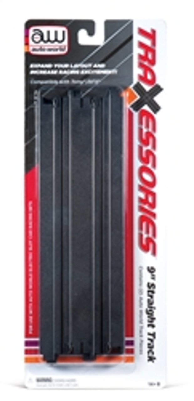 Auto World 00172 9" Traxessories Straight Track - 2 Pack