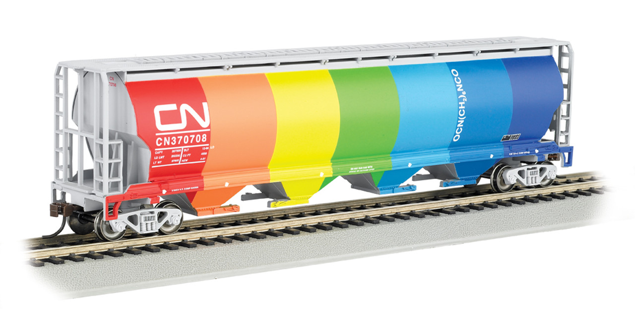 Bachmann 19133 HO 4 Bay Cylindrical Grain Hopper - Canadian National Demonstrator