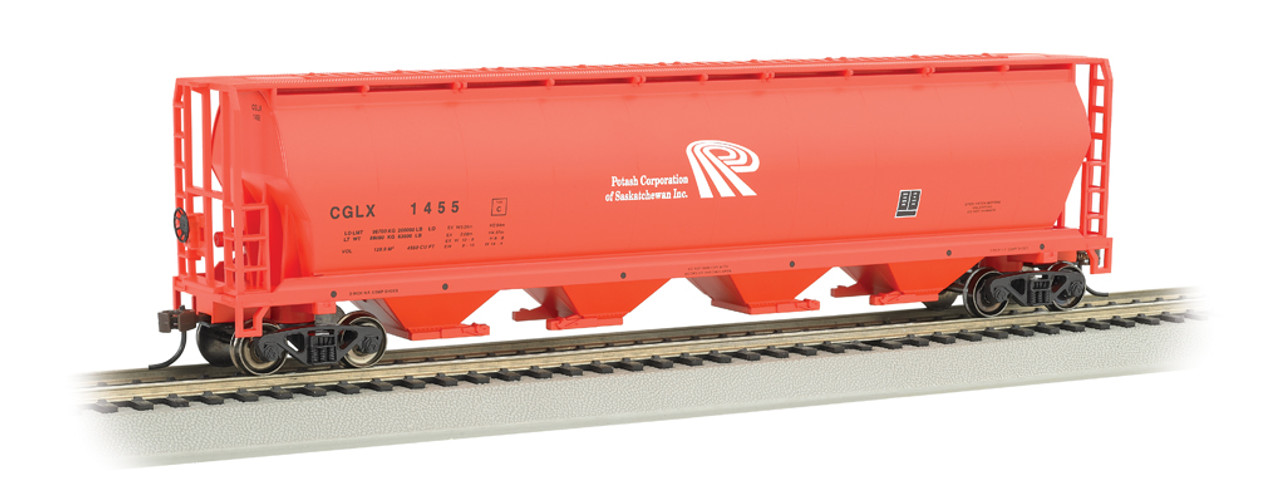 Bachmann 19143 HO 4 Bay Cylindrical Grain Hopper - Potash Corporation