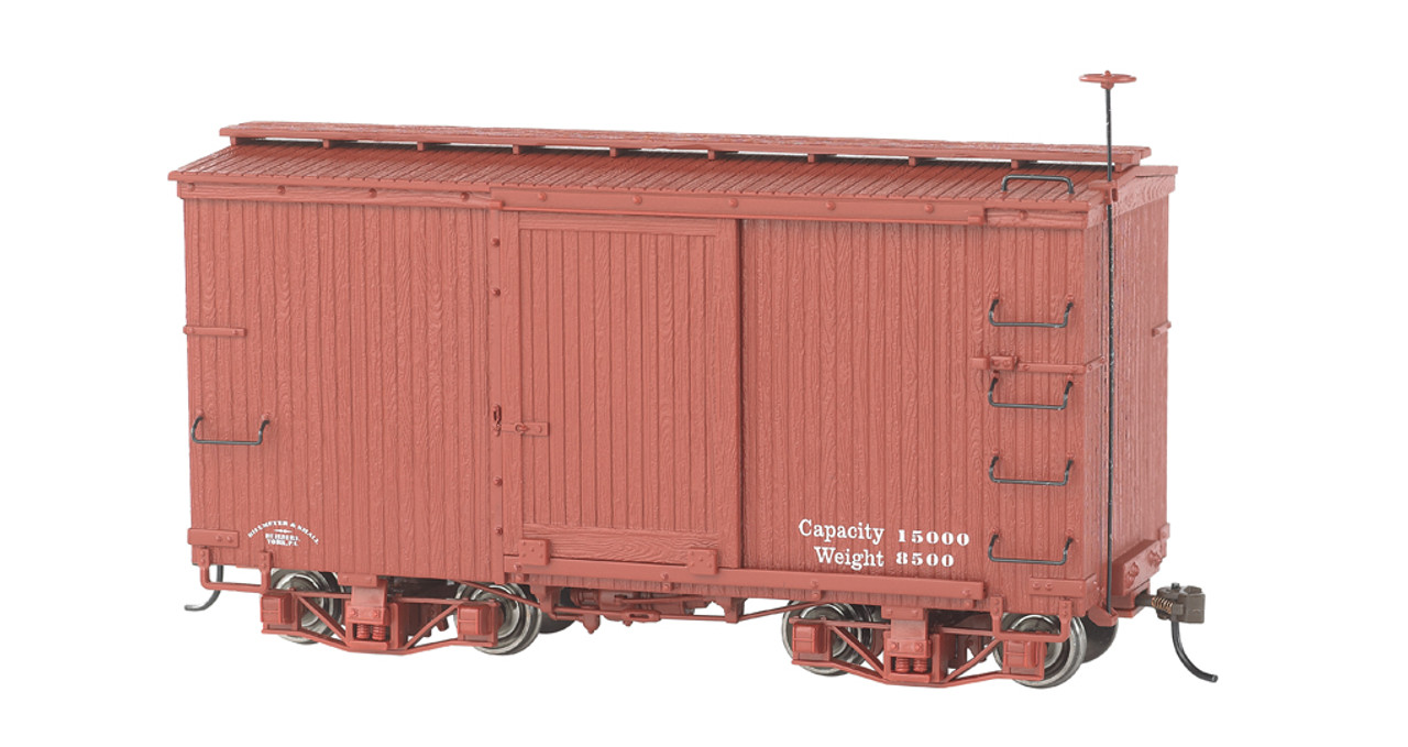 Bachmann 26501 On30 18' Box Car, Data Only, Oxide Red (Pkg. of 2)