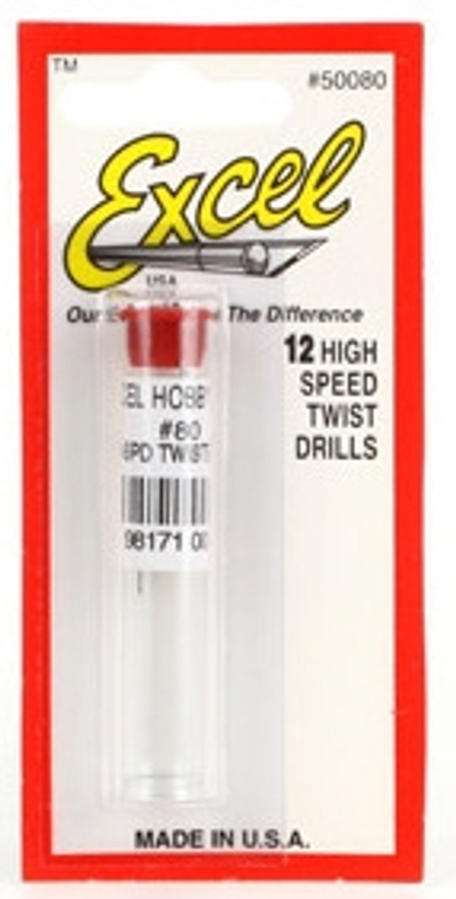 Excel 50080 #80 High Speed Twist Drill Bits 12 pcs