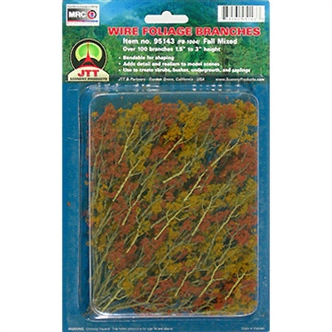 JTT Scenery 95521 Foliage Branches, Fall Mixed 1.5" to 3", 60 pcs