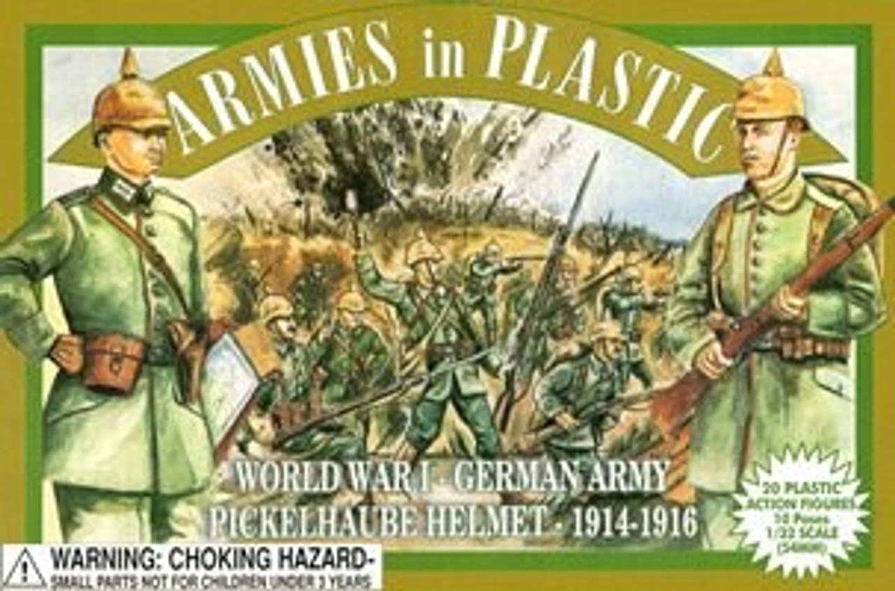 Armies In Plastic 5425 1/32 WWI German Army: Pickelhaube Helmet 1914 - 1916 Toy Soldiers