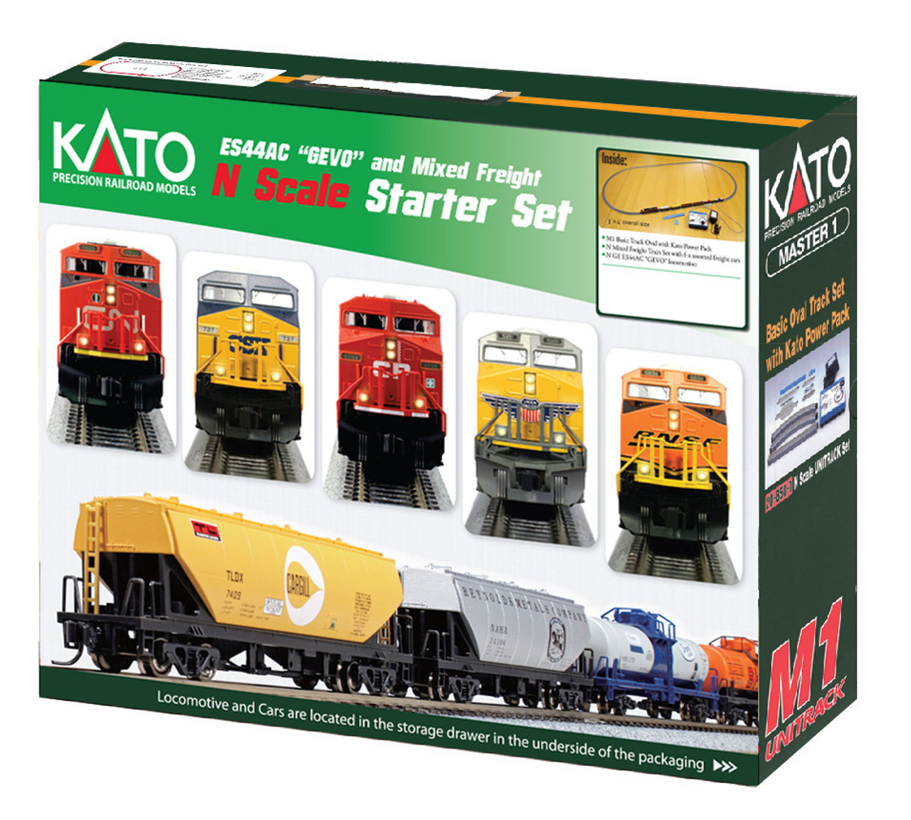 Kato 106-0020 N ES44AC "Gevo" and Mixed Freight Starter Set -Canadian National