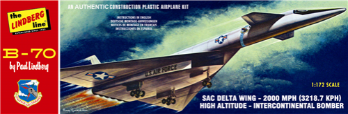 Lindberg HL413 1/180 B-70 Bomber Plastic Model Kit