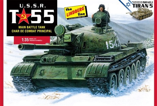 Lindberg HL415 1/35 USSR T-55 Battle Tank Plastic Model Kit