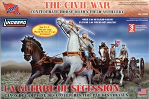 Lindberg 70349 1/16 Confederate Army Horse Drawn Field Artillery Plastic Model Kit