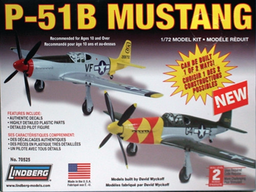 Lindberg 70525 1/72 P-51B Mustang Plastic Model Kit