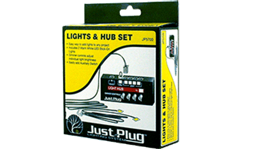 Woodland Scenics JP5700 Just Plug Lighting System Lights & Hub Set