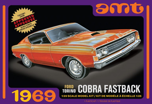 AMT 1217 1/25 1969 Ford Torino Cobra Fastback Plastic Model Kit