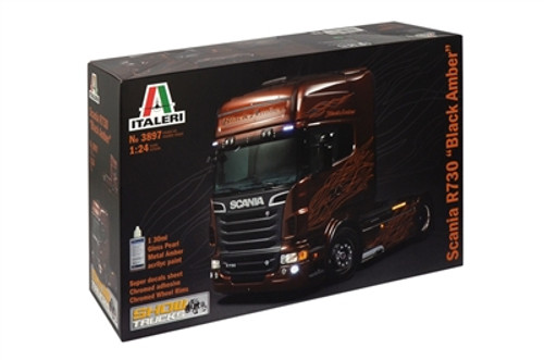 Italeri 3897 1/24 Scania R Black Amber Plastic Model Kit Box