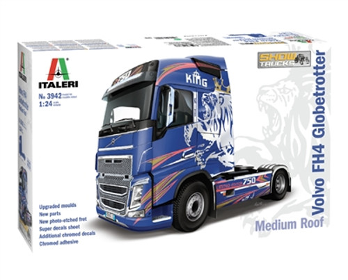 Italeri 3942 1/24 Volvo FH16 Globetrotter (2012 Medium Roof) Plastic Model Kit Box