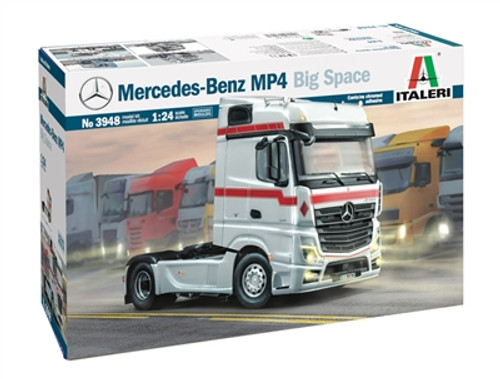 Italeri 3948 1/24 Mercedes Benz MP4 Big Space Show Truck Plastic Model Kit Box