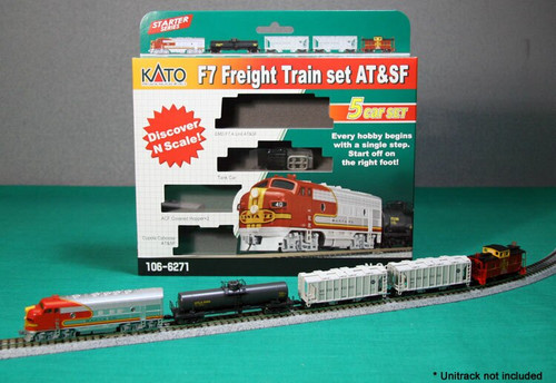 Kato 106-6271-DCC N F7 Freight Train Set AT&SF w/ Ready to Run DCC
