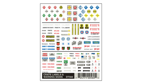 Woodland Scenics DT560 Crate Labels and Warning Signs