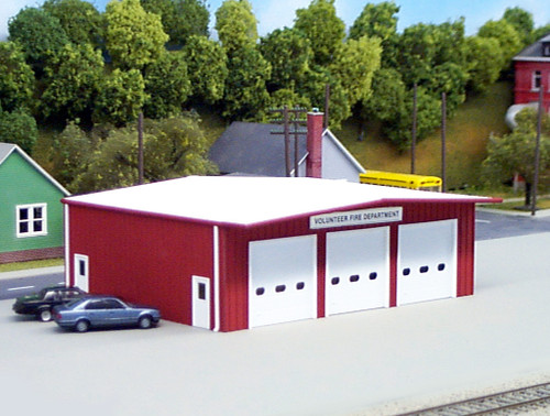 Rix Products 541-0192 HO Pikestuff Fire Station Red
