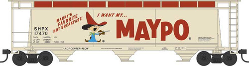 Bowser 38146 N Scale Cylindrical Hopper Car - Maypo Road #17470