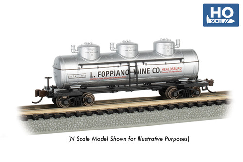 Bachmann 17114 Ho 40' Three Dome Tank Car - L. Foppiano Wine Co. #1112