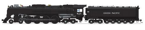 Broadway Limited 7361 HO Union Pacific 4-8-4, Class FEF-2, #833, Black & Graphite, Paragon4 Sound/DC/DCC, Smoke