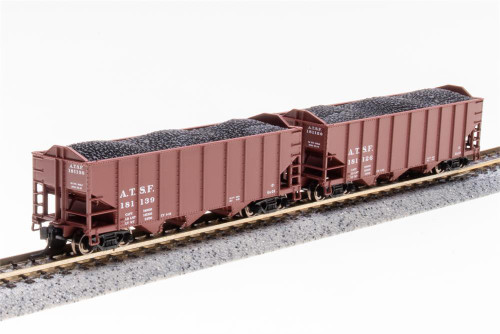 Broadway Limited 7151 N 3-Bay Hopper, ATSF, Oxide Red, 2-pack B