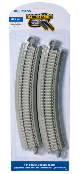 Bachmann 44701 Ho 18 Radius Curved With Concrete Ties 4 Pack