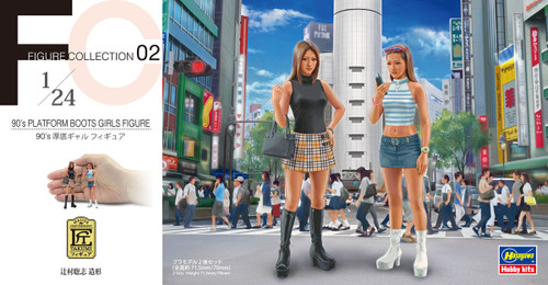 Hasegawa 29102 1/24 90's Platform Boots Girls Figure 2 Per Pack Plastic Model Kit