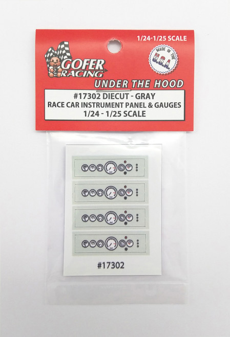 Gofer Racing 17302 Gray Race Car Gauges Die-Cut