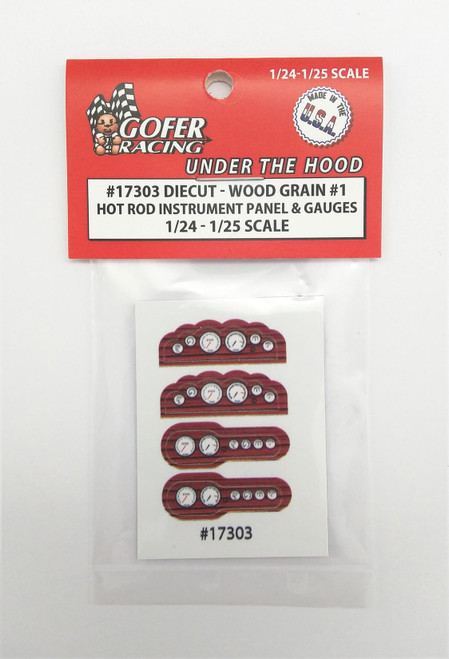 Gofer Racing 17303 Woodgrain Hot Rod Gauges