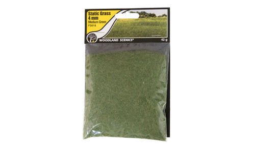 Woodland Scenics FS618 Static Grass Medium Green 4MM Package