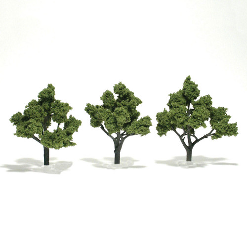 Woodland Scenics TR1509 Ready Made Realistic Trees Deciduous -  Light Green - 3/pkg - 4" - 5"