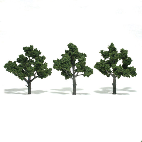 Woodland Scenics TR1510 Ready Made Realistic Trees Deciduous -  Medium Green - 3/pkg - 4" - 5"