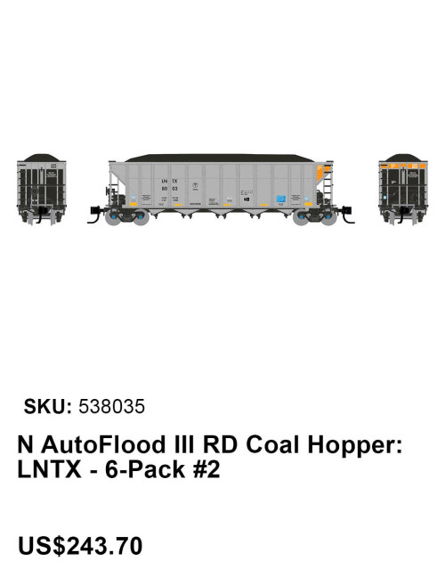 Rapido 538035 N AutoFlood III RD Co4-1al Hopper - LNTX - Pack #2