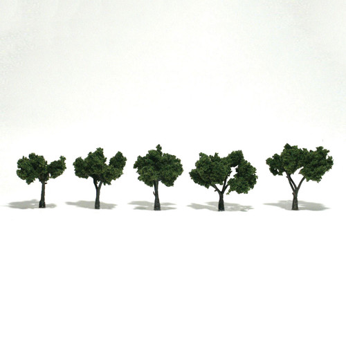 Woodland Scenics TR1502 Ready Made Realistic Trees - Deciduous -Medium Green - 5/pkg