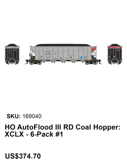 Rapido 169040 HO AutoFlood III Hopper - Xcel Energy XCLX  6 Pack #1