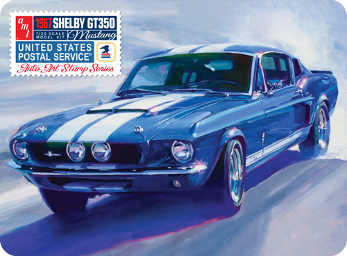 AMT 1356 1/25 1967 Shelby GT350 USPS Stamp Series Tin Model Kit