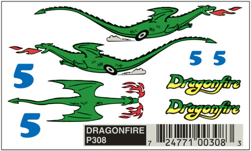 Pinecar P308 DragonFire Dry Transfer Decals