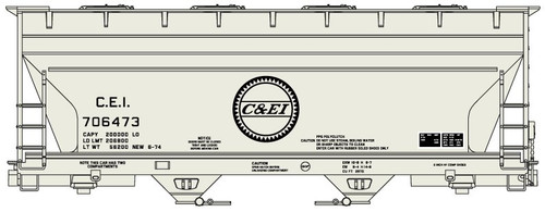 Accurail 81513 Ho Midwest 2-Bay ACF Covered Hopper -Chicago & Eastern Illinois Single Car