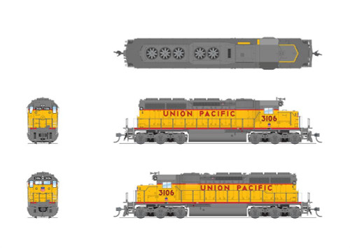 Broadway Limited 7649 HO EMD SD40 Paragon4 Sound/DC/DCC - Union Pacific #3117 Detail