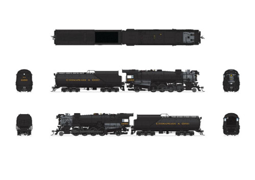 Broadway Limited 7591 Ho Chesapeake & Ohio K-2 Mikado #1168 16-VC Tender Paragon4 Sound/DC/DCC Smoke Details