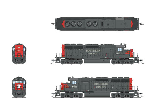 Broadway Limited 9046 Ho EMD SD40 - Southern Pacific #8411 DCC-Ready Detail