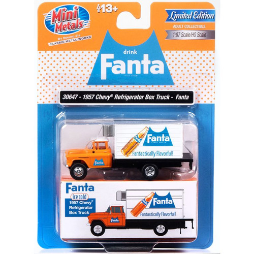 Classic Metal Works 30647 HO 1/87 1957 Chevy Refrigerated Box Truck (Fanta) Package