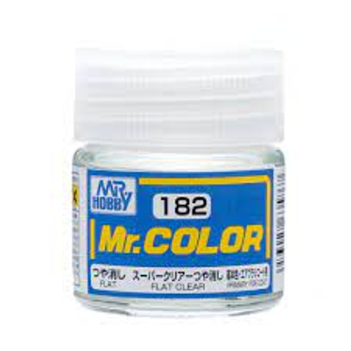 Mr. Color C182 Solvent-Based Acrylic Lacquer - Flat Clear 10ml Bottle