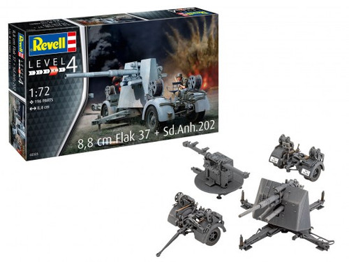 Revell 03325 1/72 8.8 cm Flak 37 + Sd.Anh.202 Plastic Model Kit