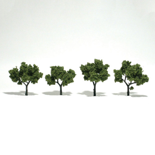 Woodland Scenics TR1503 Ready Made Realistic Trees Deciduous -  Light Green - 4/pkg